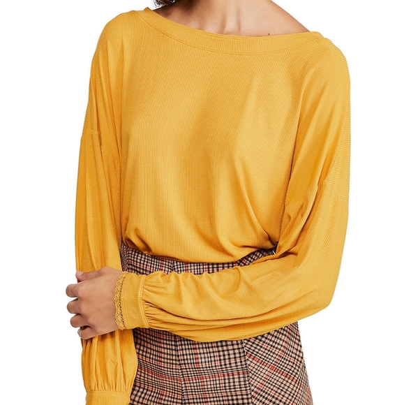 NWT Free People ribbed top lace detail - Picture 2 of 8